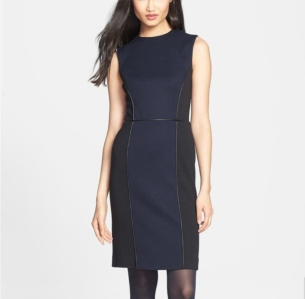 Tory Burch Natalee Ponte Wool Blend Sheath Dress MinimalistLuxe Tonal Women'sMed